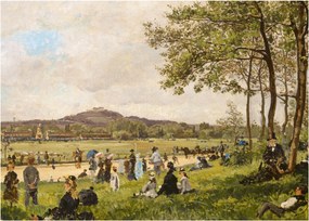 Obraz - French 19th Century, Race Course at Longchamps, reprodukcia (70x50 cm)