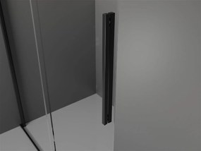 Mexen Velar, sprchový kút s posuvnými dverami 110(dvere) x 70(stena) cm, 8mm číre sklo, čierna matná, 871-110-070-01-70