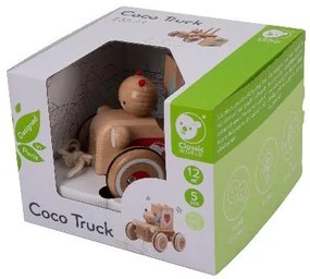 Auto drevené ťahacie s medveďom Coco a kockami