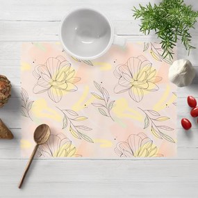 Biante Teflónové prestieranie na stôl TF-069 Žlto-ružové kvety s lístkami 30x40 cm