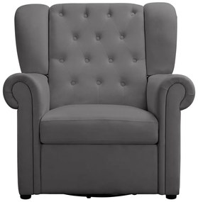 Sivé zamatové hojdacie chesterfield kreslo Lillyse – Støraa