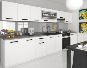 Kuchynský nábytok 320 cm biela matná s pracovnou doskou  TOR PRIMO320/4/WT/WT/0/B1