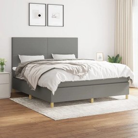 Boxspring posteľ s matracom tmavosivá 180x200 cm látka 3142194