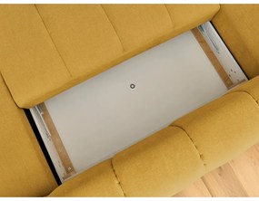 Rozkladacia/s úložným priestorom rohová pohovka v horčicovej farbe (ľavý roh/do tvaru "U") Fuji – Bobochic Paris