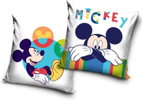 DETSKÁ DEKORAČNÁ OBLIEČKA NA VANKÚŠ MICKEY 40X40 CM VZOROVANÁ