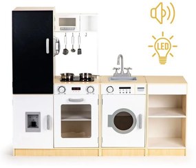 Drevená kuchynka pre deti+ LED svietenie a tabuľa