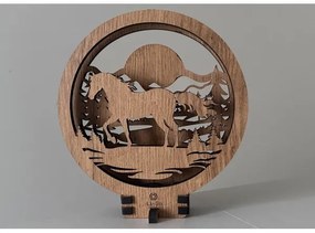 Li-Go 23598/DUB2 - LED stmievateľná stolná dekorácia LED/12W/230V 20x22 cm dub