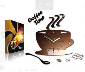 Nástenné hodiny Coffe medené