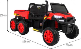 Ramiz Detské nákladné auto Farmer Truck pre 2 deti červené + pohon 4x4 + diaľkové ovládanie + sklápač + LED audio