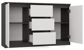 Komoda Malwa 2D3S 120 cm antracit/bílá