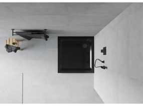 Mexen SLIM - Štvorcová sprchová vanička 80x80x5cm + čierny sifón, čierna, 40708080B