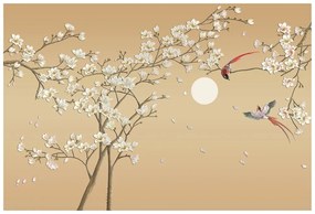 Samolepiaca tapeta vtáčiky na konári stromu