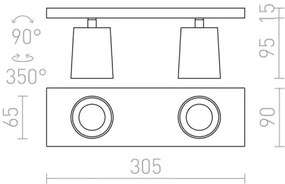 RED - Design Rendl - R12915 - Bodové svietidlo KENNY 2xGU10/35W/230V