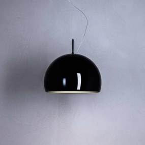 Prandina Biluna S5 závesná lampa, lesklá čierna
