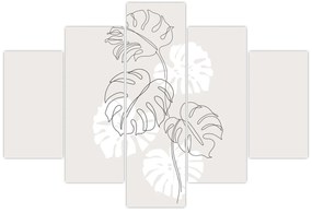 Obraz - Line art monstera N⁰3 (150x105 cm)
