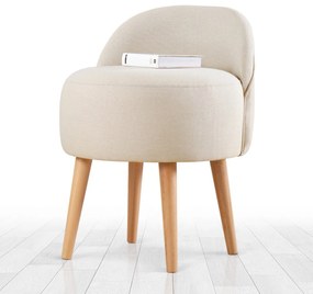 Dizajnový taburet CORVILE krémový