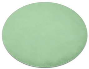 Okrúhly koberec BUNNY, zelená, imitácia králičej kožušiny Veľkosť: kruh 140 cm