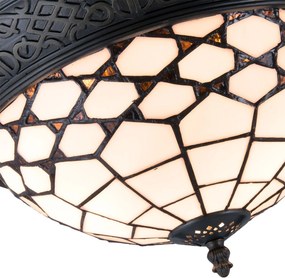 Stropné svietidlo Tiffany Roof - Ø 38 * 19 cm / E14 / Max. 2x40 Watt