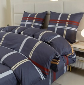 Obliečky z mikrovlákna TARTAN tmavomodré Rozmer obliečky: 2 ks 70 x 80 cm | 160 x 200 cm