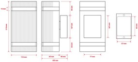BERGE LED vonkajšie svietidlo HANA strieborné - 2 x GU10 - 230V