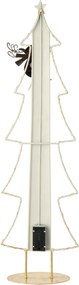 Kovový LED adventný kalendár Vianočný strom biela/zlatá – 23*12*78,5 cm