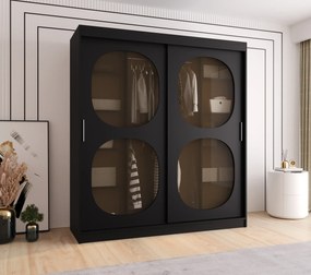 Šatníková skriňa 180 cm Boomer 2 (čierna). Akcia -20%. Vlastná spoľahlivá doprava až k Vám domov. 1126258