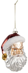 Vianočná sklenená ozdoba hlava Santa - 8*7*12 cm