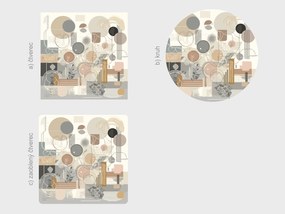 Boho design textilní prelepiteľná nálepka na stenu šírka 45 cm