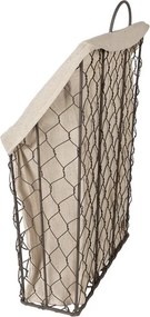 Zinkový antik drôtený košík s bavlnenou vložkou Gie - 23*9*37cm