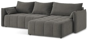 Tmavosivá rozkladacia/s úložným priestorom rohová pohovka (pravý roh/s leňoškou) Moku – Makamii