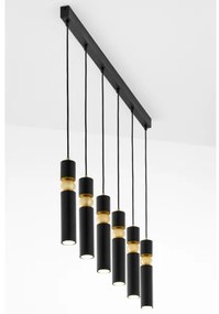 Jupiter 2005 - Luster na lanku ALAS 6xGU10/10W/230V čierna/zlatá