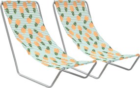 Sada 2 ks skladacích plážových lehátok SAND PINEAPPLE, farebné
