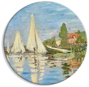 Artgeist Okrúhlý obraz - Regatta in Argenteuil, Claude Monet - The Landscape of Sailboats on the River Veľkosť: 60x60