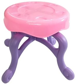 LEAN TOYS Ružový kozmetický stolík so stoličkou