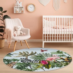 Prateľný detský koberec ø120 cm Jungle – Mila Home