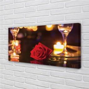 Obraz canvas Rose sviečka okuliare 120x60 cm