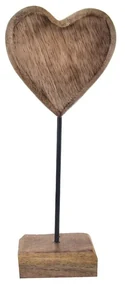 InDecor Srdce na podstavci z mangového dreva, 10 x 5 x 25 cm, S