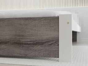 Posteľ IKAROS 90 x 200 cm, biela/dub hľuzovka Rošt: S lamelovým roštom, Matrac: Matrac Somnia 17 cm