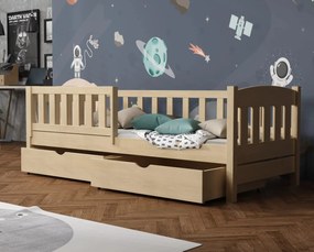 Detská posteľ z masívu borovice BEN so šuplíkmi - 200x90 cm