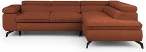 Ženilková rohová pohovka v terakotovej farbe (pravý roh/do L) Marbeya – Ropez