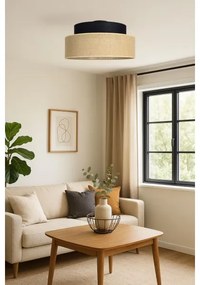 Stropné svietidlo BOHO 1xE27/60W/230V pr. 40 cm čierna/béžová