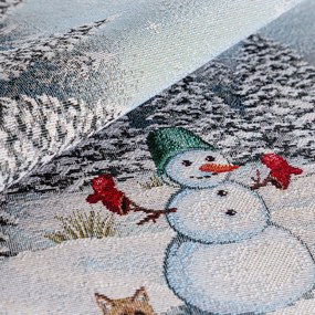 VIANOČNÝ GOBELÍNOVÝ BEHÚŇ NA STÔL SNOW 50X110 CM VZOROVANÁ