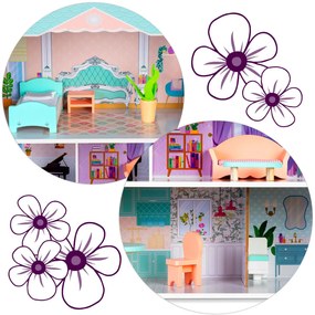 Veľký drevený domček pre bábiky 3-poschodový Ricokids RK-878 787800
