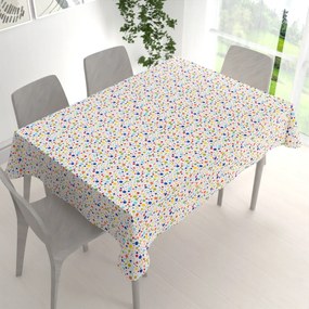 Biante Detský bavlnený obdĺžnikový obrus Sandra SA-006 Farebné bodky na bielom 120x160 cm
