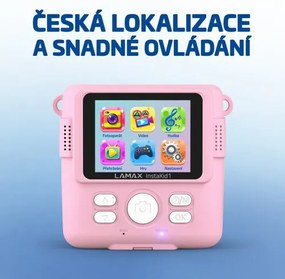 LAMAX InstaKid1 detský fotoaparát, ružová