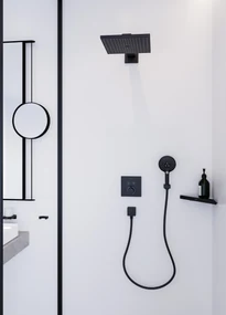 Hansgrohe AddStoris, košík do rohu, matná čierna, HAN-41741670