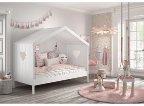 Biela domčeková detská posteľ 90x200 cm Amori - Vipack