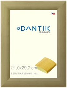 DANTIK rám na obraz 21x29,7 | LEDVINKA přírodní (Sklo Čiré)
