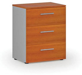 Kancelárska komoda k stolu PRIMO GRAY, 740 x 600 x 420 mm, sivá/čerešňa
