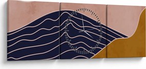 Obraz - Slnko nad horami (s hodinami) (90x30 cm)